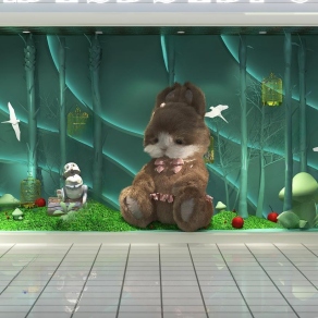 现代橱窗3D模型下载